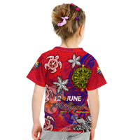 Personalized Philippines 12 June Independence Day Kid T Shirt Polynesian Turtle Plumeria DT02 - Polynesian Pride