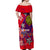 Personalized Philippines 12 June Independence Day Off Shoulder Maxi Dress Polynesian Turtle Plumeria