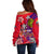 Personalized Philippines 12 June Independence Day Off Shoulder Sweater Polynesian Turtle Plumeria