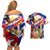 Personalized Philippines Independence Day Couples Matching Off Shoulder Short Dress and Hawaiian Shirt Polynesia Filipinas Eagle Hibiscus