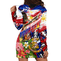 Personalized Philippines Independence Day Hoodie Dress Polynesia Filipinas Eagle Hibiscus DT02 - Polynesian Pride