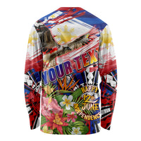 Personalized Philippines Independence Day Long Sleeve Shirt Polynesia Filipinas Eagle Hibiscus DT02 - Polynesian Pride
