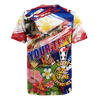 Personalized Philippines Independence Day Rugby Jersey Polynesia Filipinas Eagle Hibiscus DT02 - Polynesian Pride