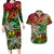 Personalised Vanuatu 44th Independence Anniversary Couples Matching Long Sleeve Bodycon Dress and Hawaiian Shirt Melanesian Pattern Reggae