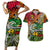 Personalised Vanuatu 44th Independence Anniversary Couples Matching Short Sleeve Bodycon Dress and Hawaiian Shirt Melanesian Pattern Reggae