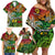 Personalised Vanuatu 44th Independence Anniversary Family Matching Off Shoulder Short Dress and Hawaiian Shirt Melanesian Pattern Reggae