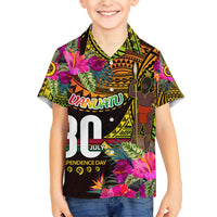 Personalised Vanuatu Independence Day 30 July Kid Hawaiian Shirt Hibiscus Polynesian Pattern DT02 Kid Yellow - Polynesian Pride