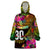 Personalised Vanuatu Independence Day 30 July Wearable Blanket Hoodie Hibiscus Polynesian Pattern