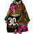 Personalised Vanuatu Independence Day 30 July Wearable Blanket Hoodie Hibiscus Polynesian Pattern