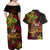 Custom Vanuatu 44th Independence Anniversary Couples Matching Off Shoulder Maxi Dress and Hawaiian Shirt Flower Melanesian Namele Turtle