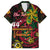 Custom Vanuatu 44th Independence Anniversary Family Matching Off The Shoulder Long Sleeve Dress and Hawaiian Shirt Flower Melanesian Namele Turtle