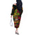 Custom Vanuatu 44th Independence Anniversary Off The Shoulder Long Sleeve Dress Flower Melanesian Namele Turtle