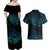 Sea Animal Polynesia Couples Matching Off Shoulder Maxi Dress and Hawaiian Shirt Polynesian Pattern