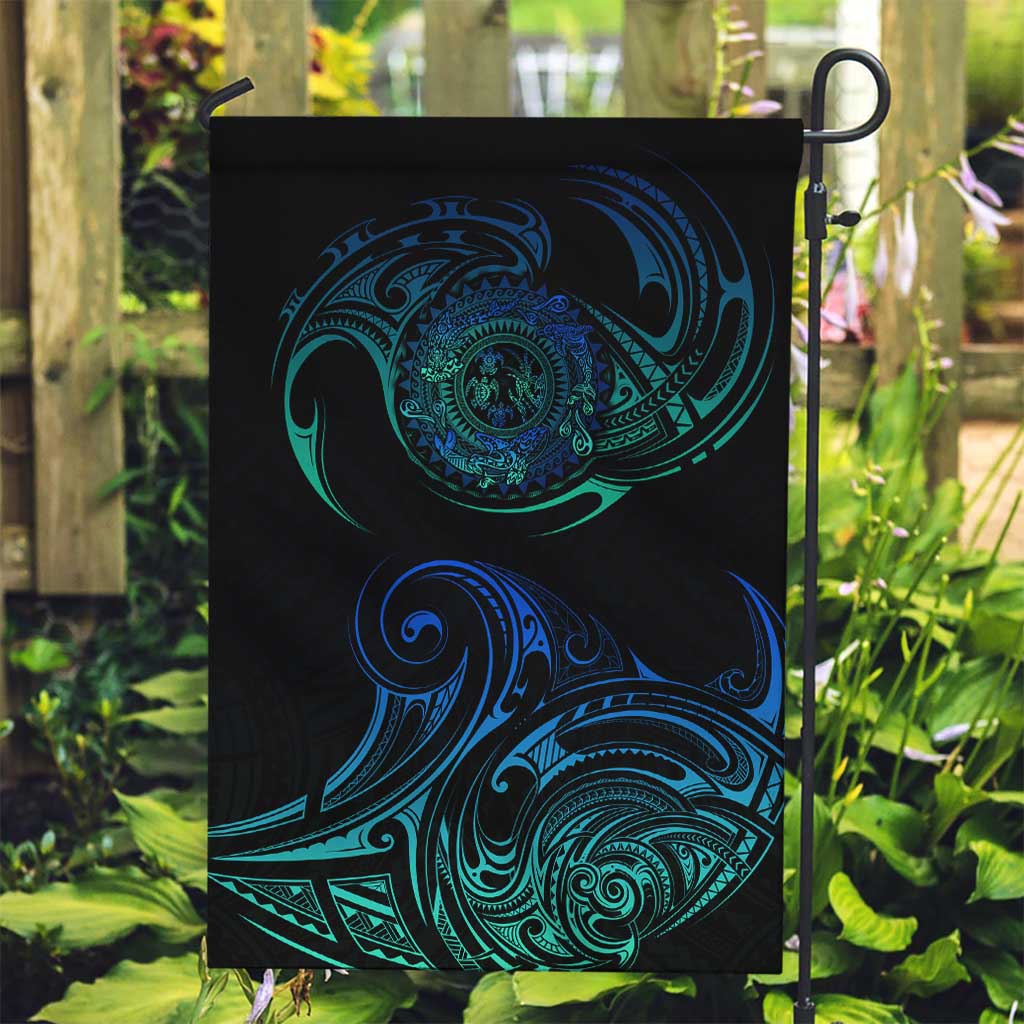 Sea Animal Polynesia Garden Flag Polynesian Pattern DT02 Garden Flag Black - Polynesian Pride