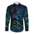 Sea Animal Polynesia Long Sleeve Button Shirt Polynesian Pattern