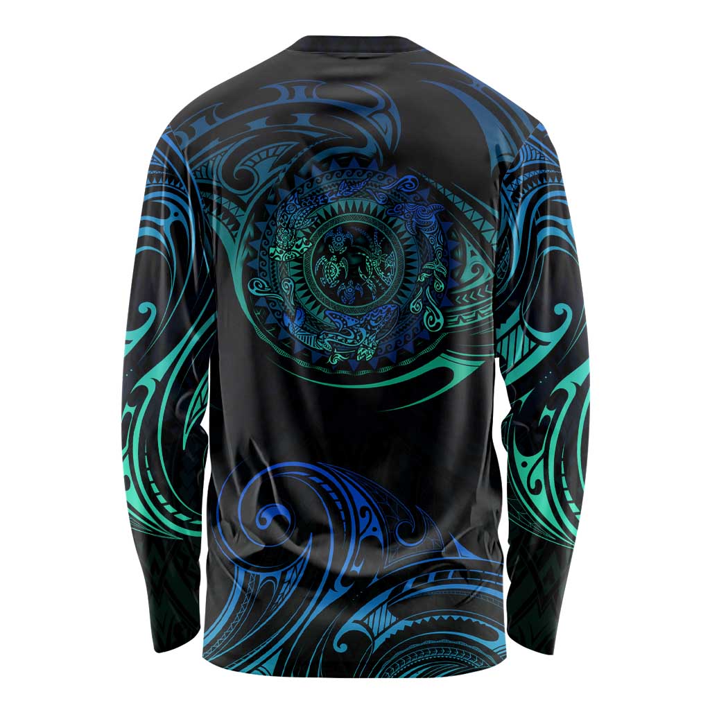 Sea Animal Polynesia Long Sleeve Shirt Polynesian Pattern DT02 - Polynesian Pride