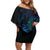 Sea Animal Polynesia Off Shoulder Short Dress Polynesian Pattern