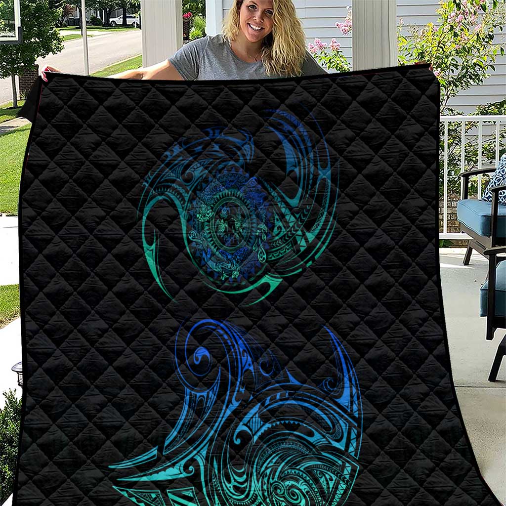 Sea Animal Polynesia Quilt Polynesian Pattern DT02 Black - Polynesian Pride