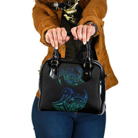 Sea Animal Polynesia Shoulder Handbag Polynesian Pattern DT02 One Size Black - Polynesian Pride