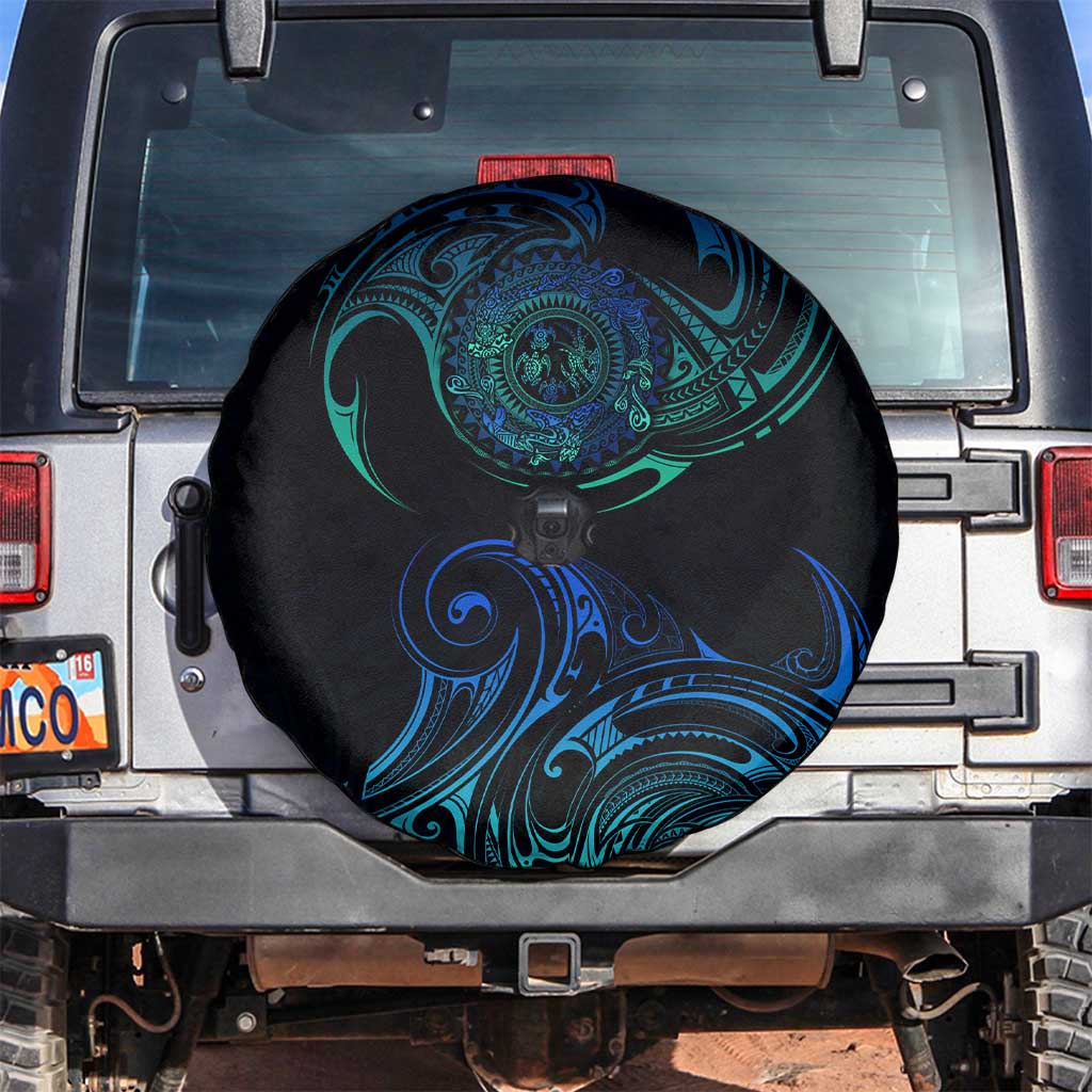 Sea Animal Polynesia Spare Tire Cover Polynesian Pattern DT02 Black - Polynesian Pride