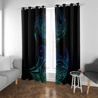 Sea Animal Polynesia Window Curtain Polynesian Pattern DT02 With Grommets Black - Polynesian Pride