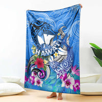 Aloha Hawaii Blanket Dolphins and Fish Hook Hibiscus DT02 - Polynesian Pride