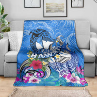 Aloha Hawaii Blanket Dolphins and Fish Hook Hibiscus DT02 - Polynesian Pride