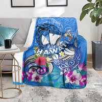 Aloha Hawaii Blanket Dolphins and Fish Hook Hibiscus DT02 - Polynesian Pride