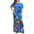 Aloha Hawaii Family Matching Off Shoulder Maxi Dress and Hawaiian Shirt Dolphins and Fish Hook Hibiscus