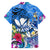 Aloha Hawaii Family Matching Puletasi and Hawaiian Shirt Dolphins and Fish Hook Hibiscus