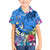 Aloha Hawaii Family Matching Puletasi and Hawaiian Shirt Dolphins and Fish Hook Hibiscus