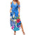 Aloha Hawaii Family Matching Summer Maxi Dress and Hawaiian Shirt Dolphins and Fish Hook Hibiscus