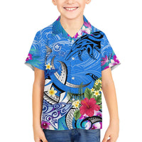Aloha Hawaii Hawaiian Shirt Dolphins and Fish Hook Hibiscus DT02 - Polynesian Pride