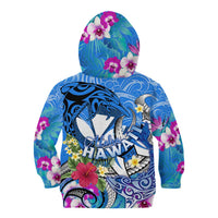 Aloha Hawaii Kid Hoodie Dolphins and Fish Hook Hibiscus DT02 - Polynesian Pride
