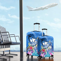 Aloha Hawaii Luggage Cover Dolphins and Fish Hook Hibiscus DT02 - Polynesian Pride