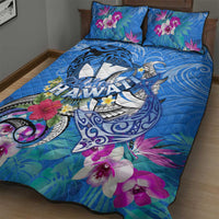 Aloha Hawaii Quilt Bed Set Dolphins and Fish Hook Hibiscus DT02 - Polynesian Pride