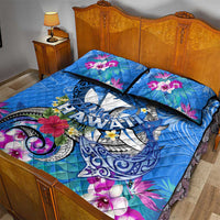 Aloha Hawaii Quilt Bed Set Dolphins and Fish Hook Hibiscus DT02 - Polynesian Pride
