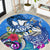 Aloha Hawaii Round Carpet Dolphins and Fish Hook Hibiscus