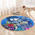 Aloha Hawaii Round Carpet Dolphins and Fish Hook Hibiscus