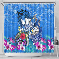 Aloha Hawaii Shower Curtain Dolphins and Fish Hook Hibiscus DT02 - Polynesian Pride