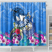 Aloha Hawaii Shower Curtain Dolphins and Fish Hook Hibiscus DT02 - Polynesian Pride