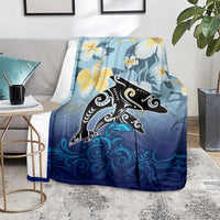Mother And Baby Dolphins Blanket Hawaii Hibiscus DT02 - Polynesian Pride
