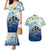 Mother And Baby Dolphins Couples Matching Mermaid Dress and Hawaiian Shirt Hawaii Hibiscus