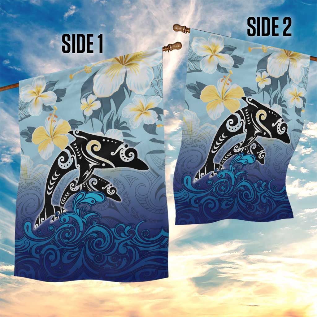 Mother And Baby Dolphins Garden Flag Hawaii Hibiscus DT02 - Polynesian Pride