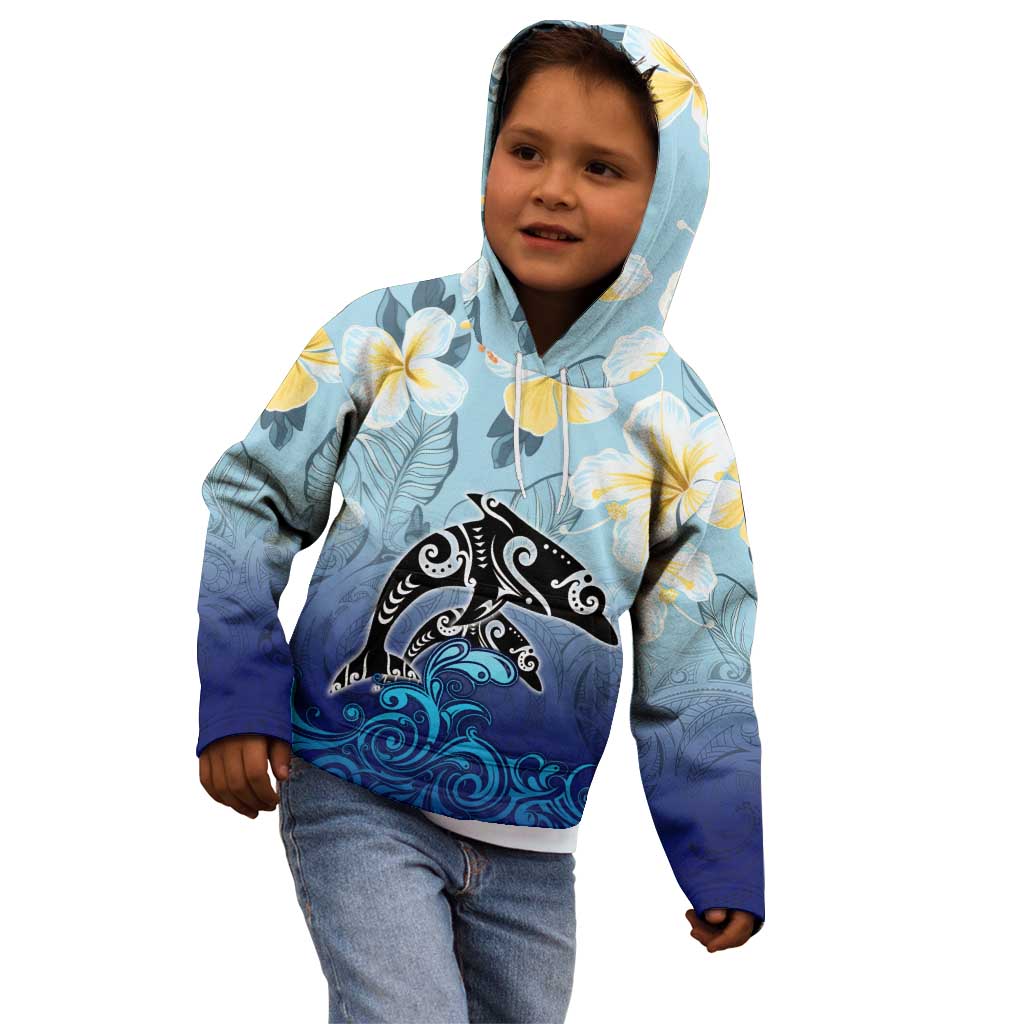 Mother And Baby Dolphins Kid Hoodie Hawaii Hibiscus DT02 - Polynesian Pride