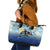 Mother And Baby Dolphins Leather Tote Bag Hawaii Hibiscus