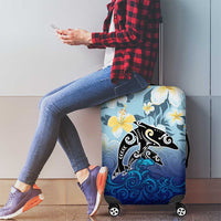 Mother And Baby Dolphins Luggage Cover Hawaii Hibiscus DT02 - Polynesian Pride