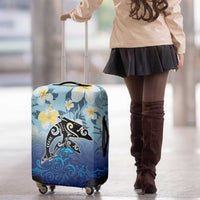 Mother And Baby Dolphins Luggage Cover Hawaii Hibiscus DT02 - Polynesian Pride
