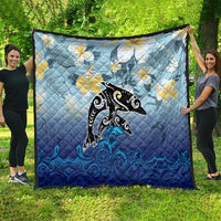 Mother And Baby Dolphins Quilt Hawaii Hibiscus DT02 - Polynesian Pride