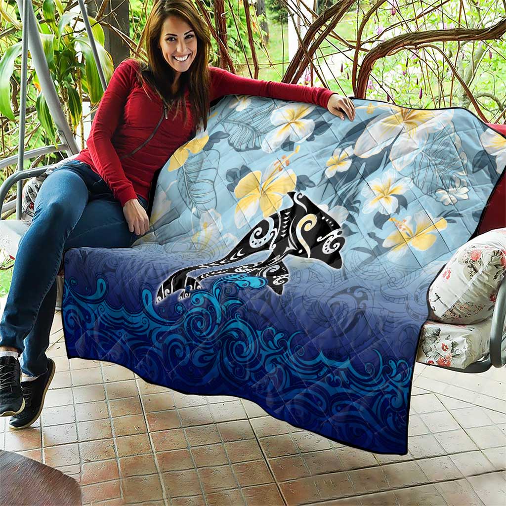 Mother And Baby Dolphins Quilt Hawaii Hibiscus DT02 - Polynesian Pride